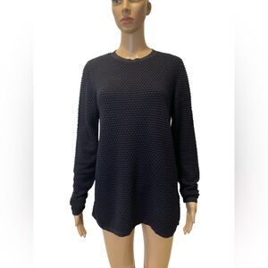 COS Black Textured Long Sleeve Sweater size